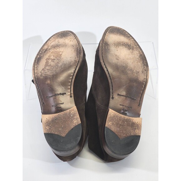 Ermenegildo Zegna Siena Flex Double Monk Suede Brown‎ Loafers Shoes Men\'s 13 EUC main image 9
